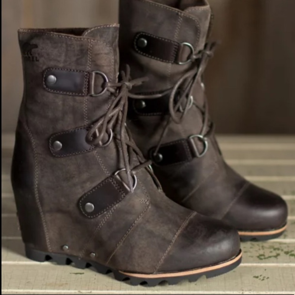 Sorel Joan of Arctic Wedge Lace Up Booties
